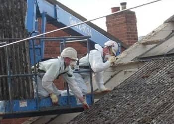 Asbestos roof sheet removal