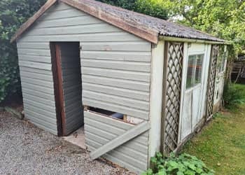 Asbestos shed dismantling