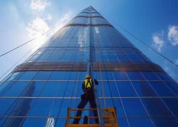 High-Rise Building Facade Cleaning