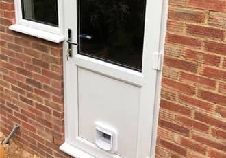 Patio door cat flap installation