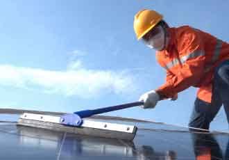 Skylight and roof panel cleaning