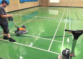 Sports floor deep cleaning