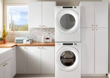 Stackable washer and dryer installation