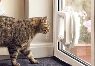 Standard door cat flap installation