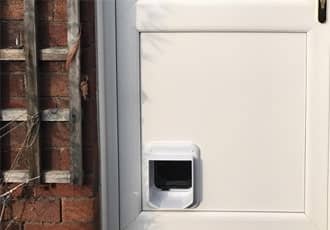 UPVC door cat flap installation